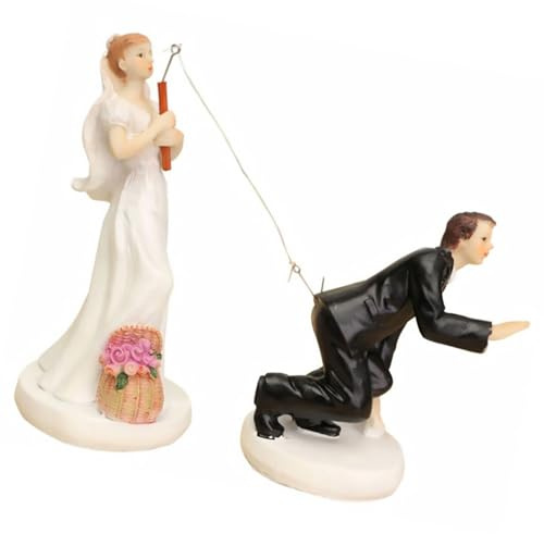 OUNONA Europäische Hochzeitsfigur Mit Braut Angeln Bräutigam Dekorative Brautpaar Statue Für Hochzeitstorte Und Festliche Hochzeitsdekoration Handgefertigte Dekofigur 5.12 X 2.36 X 2.36 Zoll