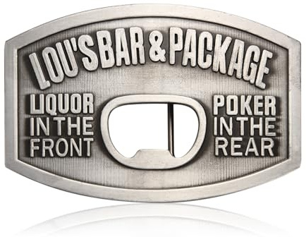 BBOTEN Décapsuleur de bière boucle de ceinture occidentale pour homme, décapsuleur vintage cowboy boucle de ceinture pour femme, petit, gris