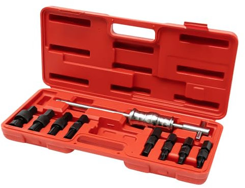 JINPRDAMZ 9 TLG Innenabzieher, Innenlager Abzieher Satz, Radlager Abzieher Set, Grundloch Lagerabzieher Werkzeug Kugellager Abzieher mit Gleithammer Satz 8-30mm