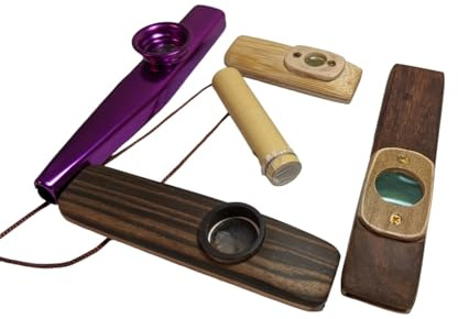 Lot de 5 kazoo Collectors | Pro Wood Ebony Bamboo Metal