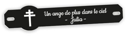 Inter de Placa funeraria grabada personalizable, diseño de cruz lorena, tamaño: 14 x 3 cm, color negro