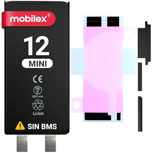 MOBILEX® Batterie sans BMS pour iPhone 12 Mini | 2227mAh - Capacité d'origine | Cellule Interne de Rechange | sans Nappe | Soudure requise