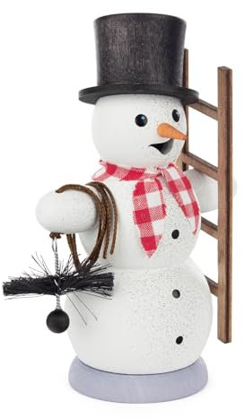 Rudolphs Schatzkiste Räuchermann Schneemann Schornsteinfeger mit Leiter BxHxT 10x15x6cm NEU Räuchermännchen,Räuchermann,Räucherfigur,Raucher,Rauchmann,Räuchermännel,Smoker,Incense,Smokers