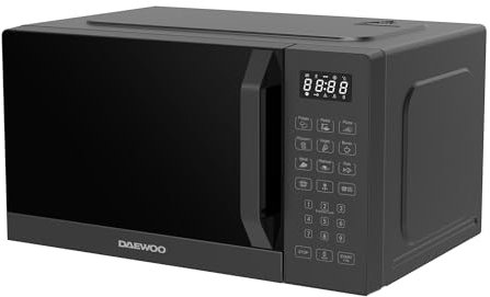 Daewoo MD-FA257GB-EU Microonde con Grill, capacità 25 litri, 850 W, 8 programmi, 5 livelli di potenza, pannello digitale, colore: nero