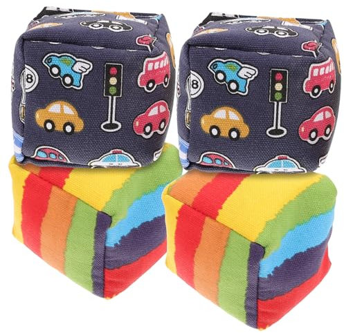 SKISUNO Wurfsäckchen 4 Stück Für Kinder Kleine Kleiner Bohnensäckchen Aus Strapazierfähigem Stoff Bunt Tragbares Outdoor Wurfspiel Für Picknick Und Camping