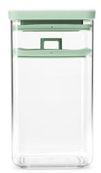 Brabantia TASTY+ Fermentation Jar | 1.6L Plastic Pickling Container with Silicone Seal & Pressing Disk | Kimchi & Sauerkraut Jar | Jade Green
