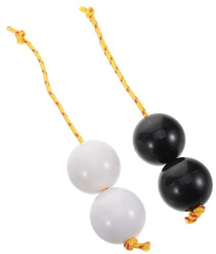 ifundom Boules Rythmiques D'instruments de Percussion Asalato pour Débutants, Diamètre 5 Cm, Boules à Doigts Noires et Blanches, Instrument de Musique Portable pour Apprentissage