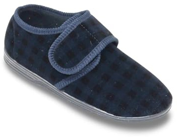 Chums Men's Extra Wide Fit Touch Fasten Slippers, Comfortable, Adjustable Slippers