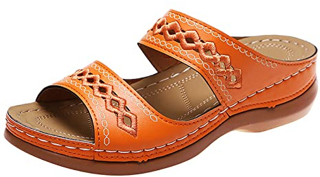 Sandales Femme été Mode Mules Femmes Compensées Chaussons Confortable Bout Ouvert Plateforme Pantoufles Chaussures de Plage Premium Orthopédiques