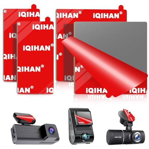 Adhesive Sticky Pads for Dash Cam, 4Pcs Heat Resistant Double-sided Sticker Replacement Fit for Windshield Dashcam Mount, Heavy Duty Car Windscreen Window Glass Square Mounting Tape Glue Strip