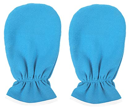 OATIPHO Guantes Exfoliantes Hidratantes Reutilizables de Poliéster y Franela para Cuidado Personal Diario y Spa en Casa, Ideales para Manos Secas y Tejido Áspero
