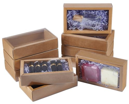 BENECREAT 12 Pz Scatola per Cassetto In Carta Kraft, Scatole di Cartone Rettangolari Da 17.2x10.2x4.2cm per Confezioni Regalo, Regali, Gioielli, Artigianato e Feste.