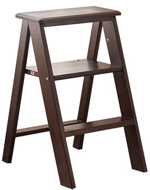 Sgabello Pieghevole In Legno, Sgabello Portatile A Tre Gradini, Sedia A Gradini A Doppio Uso For Casa E Ufficio(Color 1)