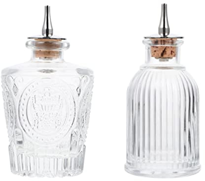 Holibanna 1 Juego Botellas De Vidrio Vintage Para Decorativas Y Prácticas Para Cócteles Botellas De Bitter Para Bar Y Hogar 2 Piezas