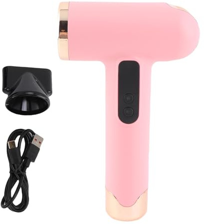 Hochgeschwindigkeits Haartrockner, Negativ Ionen Föhn mit 100.000 U/min, Geräuschloser Kabelloser Reisefön mit Magnetischer Düse für zu Hause und Unterwegs (Pinkish)