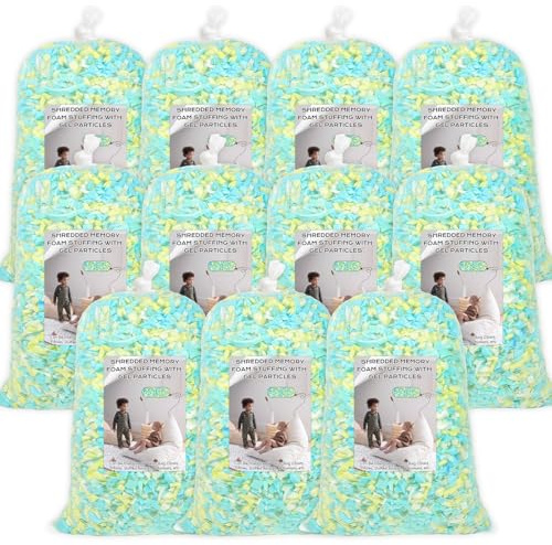 Garifon Bean Bag Filler, 55lbs Shredded Memory Foam Filling, Bean Bag Chair Filling Stuffing, Bean Bag Refill Insert, Punching Bag Filler, Pillow Filler Stuffing for Stuffed Animals/Arts Crafts(Multi)