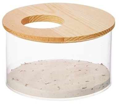 YAOHY Transparent Stor Kapacitet Hamsterbadkar Behållare Avtagbar Lock Sandbad Behållare Hus Helt Genomskinlig Hamster Sandbadbehållare(M,D)