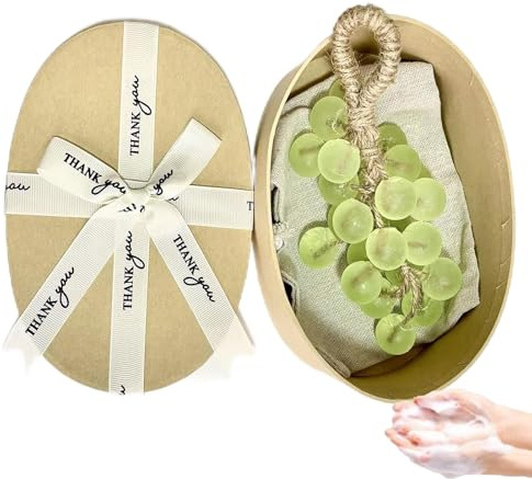 Grape Soap On A Rope, Handmade DIY Grapes Cluster Shaped Soaps,Exquisite Decorative Gift for Bridal Showers, Baptisms & Home Spa, for Washing Hands and Fresh Air Men Women (green)