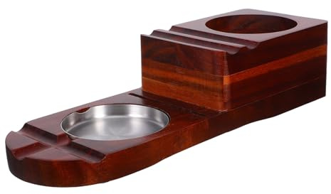 NIYANGLE Cenicero de Madera para Cigarros Bandeja de Whisky de Cenicero de Viaje con Cortador de Cigarros Decoración