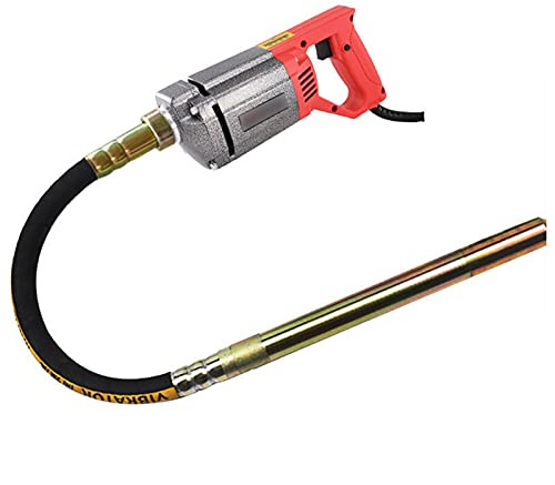 Vibrateur à béton, 1500W maintenue coupée en béton vibrateur ciment dissolvant de bulle avec 1m 1.2m 1.5m Outils en béton à tige de cuivre(1500W motor+(35# 1.5 meter rod))