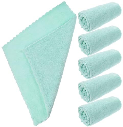 Ipetboom 6pcs Coral Fleece Makeup Remover Towels Small Face Washcloths 30x30cm Soft Reusable Bathroom Towels and Sensitive Skin Cleaning