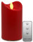 Tronje LED Outdoor Kerze - 13cm Stumpenkerze Rot mit Timer u. Fernbedienung - bewegliche Flamme - IP44 UV Hitzebeständig