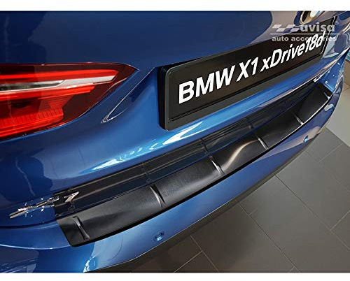 Avisa Edelstahl Heckstoßstangenschutz passgenau | kompatibel mit BMW X1 II F48 M-Paket 2015-2022 - Schwarz