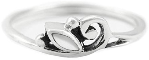 Windalf Zarter Damen Ring ELINA 5 mm Perlmutt Vintage 925 Sterlingsilber (Silber, 60 (19.1))