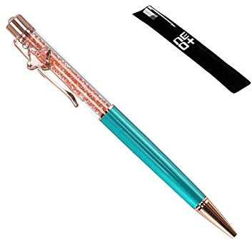 Hochwertiger Kugelschreiber mit Swarovski-Kristallen, inklusive 1 Minen und Stiftetasche Peacock Anhänger