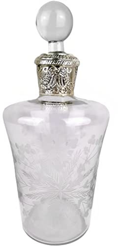 Kersten Elegante Glasflasche mit Schliff Gravur u. Stopfen 14x31cm Deko Wohnen Flakon Flasche Barzubehör Likör Cognac Whiskey Bar
