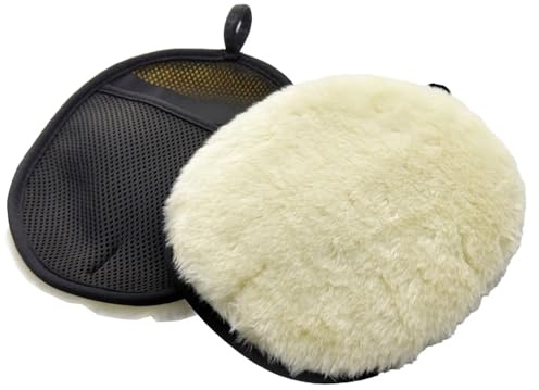 Premium Sheepskin Wool Car Wash Mitt – Ultra-Soft, Scratch-Free Cleaning Glove for Auto Detailing, Safe on Paint & Glass, Super Absorbent, Dual-Sided with Mesh Backing for Easy Grip & Comfortable Use