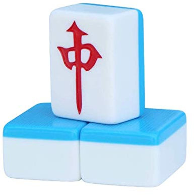 SMSOM Klassisches chinesisches Mahjong-Spiel Set □ 144 nummerierte Blaue Melaminfliesen, große Mahjong-Fliesen-Set Reisen tragbare Größe und leichte chinesische Mahjong (Size : 44mm)