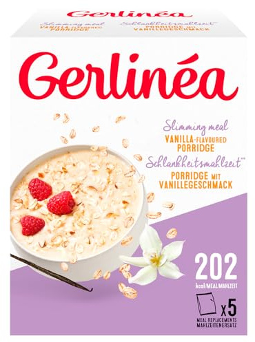 GERLINÉA – Porridge mit Vanillegeschmack – Vollkornhaferflocken & Haferkleie – Ideal für ein reichhaltiges Frühstück – Ballaststoffquelle – 5 Portionen – 275 g