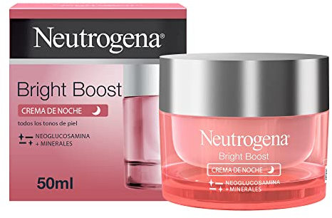 Neutrogena Bright Boost Crema de Noche hidratante (1 x 50 ml), crema facial regeneradora con neoglucosamina y minerales, cuidado facial para una piel luminosa y uniforme