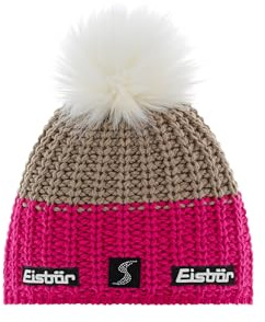 Eisbär Focus Lux Crystal Skipool Mütze Beanie Strickmütze Wollmütze Wintermütze Skimütze Bommelmütze Damen - Made in the EU mit Futter, Futter Winter