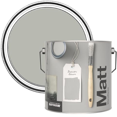 Rust-Oleum ultra strapazierfähige, extra deckende, abwaschbare, grau matte Wandfarbe - Grauer Baum 2,5 Litres