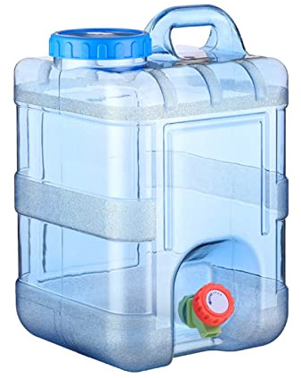 agua con grifo 20 l, dispensador agua portátil con grifo y asa, fácil transportar, tanque almacenamiento agua a prueba fugas para coche, hogar, senderismo, mochila