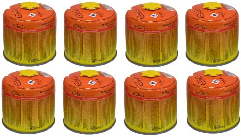 SMHLINE® 8x 300g Schraubkartusche Universalgewinde 7/16 Gaskartuschen Ventilkartusche EN 417 Gewinde Ventil Bunsenbrenner Butan Propan Mix Campingkocher Gaskocher Gasheizung Lötbrenner