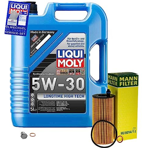 Inspektionspaket 5L LIQUI MOLY 5W-30 für 1er F21 2 Coupe F22, F87 G20 F11 | Motoröl LIQUI MOLY Longtime High Tech 5W-30 Ölfilter Ablassschraube