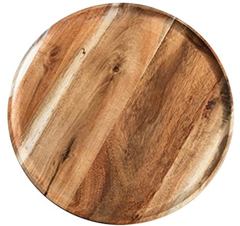 Plateau de Nourriture Assiette à café en Bois Plateau de Service à thé Petit déjeuner Plateau à Pain Assiette à collation Assiettes de Rangement Plateau Rond carré Plateaux Alimentaires (Size : Large