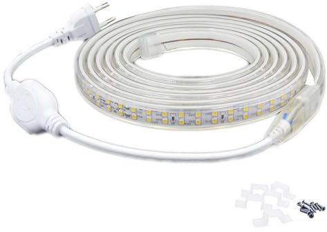 FOLGEMIR 1m LED Band Kalt Weiß, 2835 SMD 180 Leds/m Streifen, 220V 230V Strip, sehr helle Beleuchtung, IP65 wasserdicht für Garten Party Hochzeit Deko