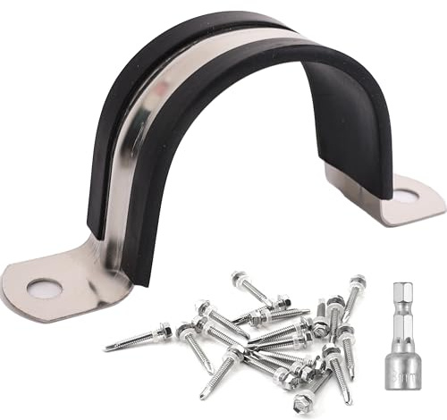 Soimuk Pipe Clamps,304 Stainless & Rubber Cushioned Heavy Duty Conduit clips,(8 Pack - 2.5 in (74 MM))
