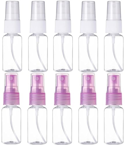 SamHeng 15ml Flacon Vaporisateur, 10 Pièces Petit Rechargeable Brume Fine Bouteille Spray de Voyage, Flacon Pulvérisateur Vide en Transparent Plastique Atomiseurs pour Cosmétique Parfums (A)