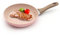 JDBlissful Mini Poêle Induction 16 cm, Rose avec la Poignée de Bois, Petite Poele à Oeuf Induction, 16 cm Mini Poele, pour Le Camping, La Cuisine, La Cuisinière à Gaz
