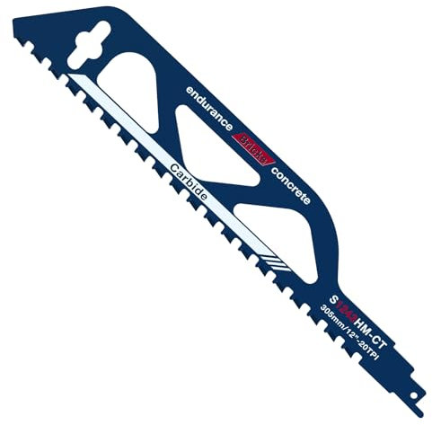 JOEJONI Reciprocating Saw Blade, Universal Carbide Reciprocating Saw Blades, Concrete Sabre Saw Blades, Saw Blades for Cutting Brick Block Cement Board, Compatible with Bosch Dewalt Makita, 305mm