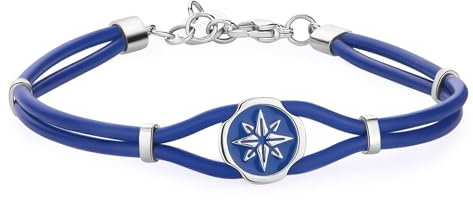 S'Agapõ Bracciale Uomo in Acciaio con Simbolo Rosa dei Venti | Collezione Panama - SPA26