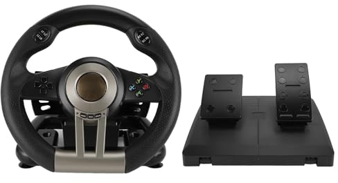 Gugxiom Dual-Motor Feedback Force 26 cm PC-Rennrad mit Paddle Shifter, für, für Breite Kompatibilität, Einstellbare Vibration, rutschfest