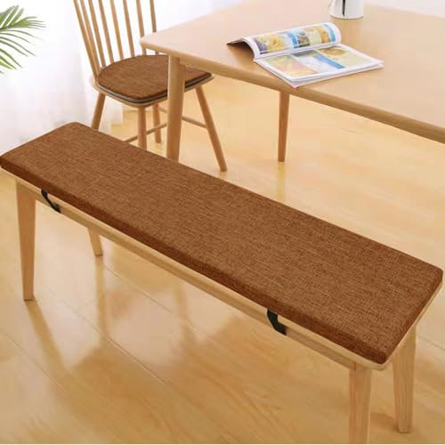 Dickes Sitzkissen, Bankauflage Mit Abnehmbarem Bezug, Waschbare Rutschfestes Sitzkissen Bank Für Garten Terrasse Esszimmer Küche(Light Brown,11.81x31.49in)