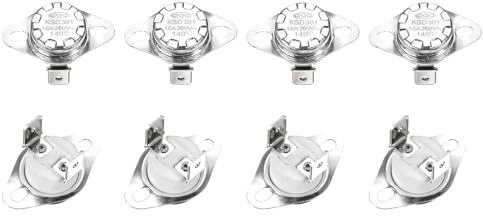 QUARKZMAN 8 Stück Thermoschalter 140°C Geschlossen 250V 16A Temperaturschalter Thermostat KSD301 Bimetall Thermoschutz für Mikrowellen, Backöfen, Kaffeemaschinen