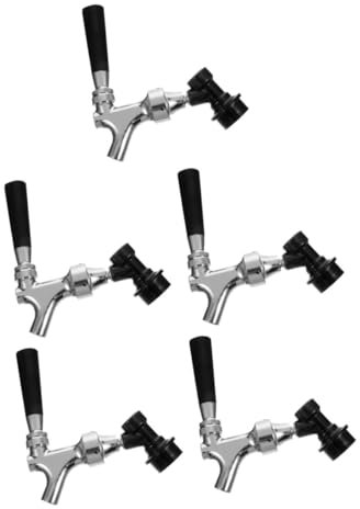 Cabilock 5 Pièces Robinet de bière - Tireuse à bière soupape Bouteille grogneur Tasses étagère Bar Martini Cocktail Distributeur de bière Robinet de fût de bière Acier Inoxydable Black